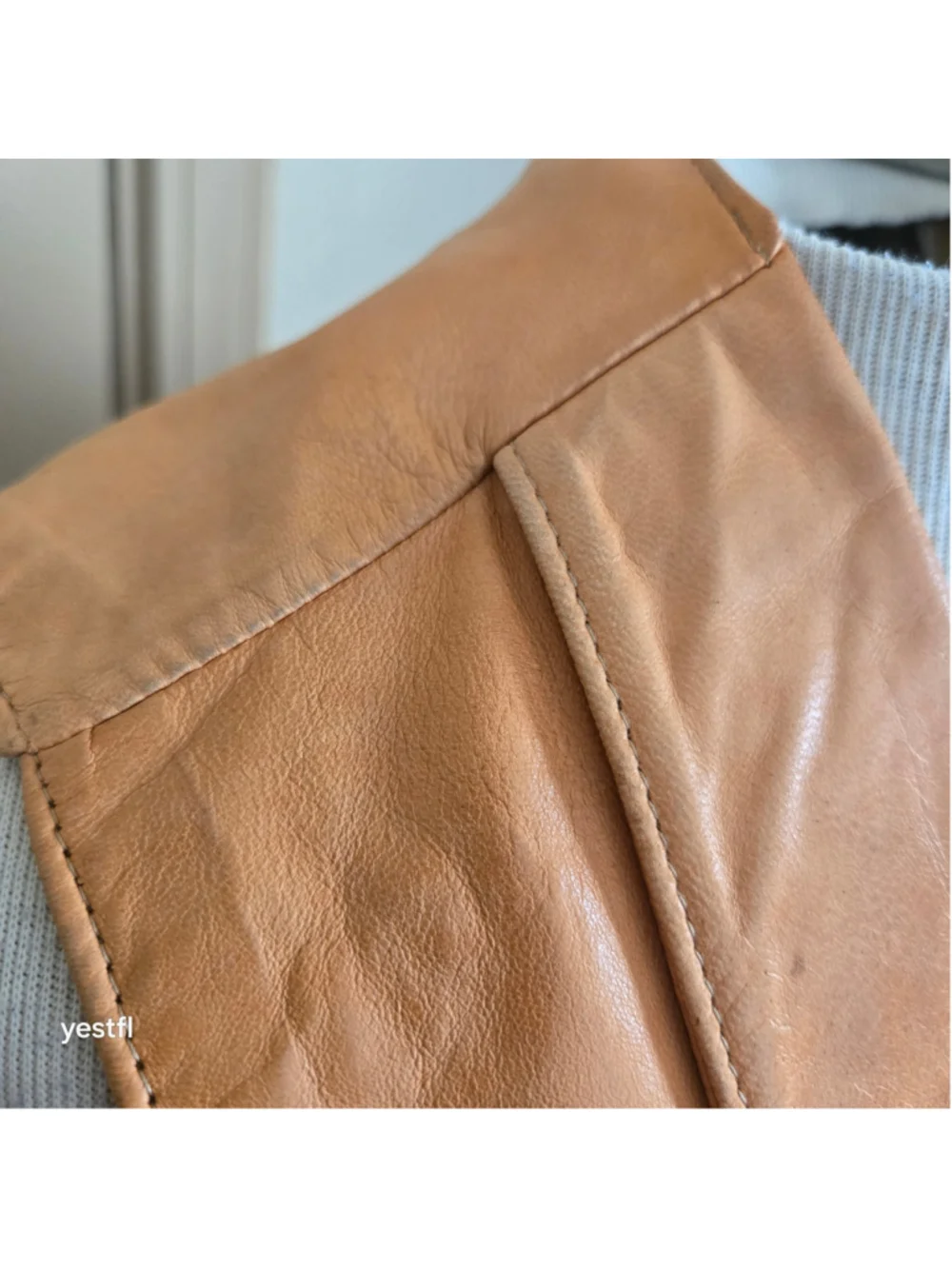 Vintage Ralph Lauren Western Wear Lambskin Leather Vest in Terracotta Brown M